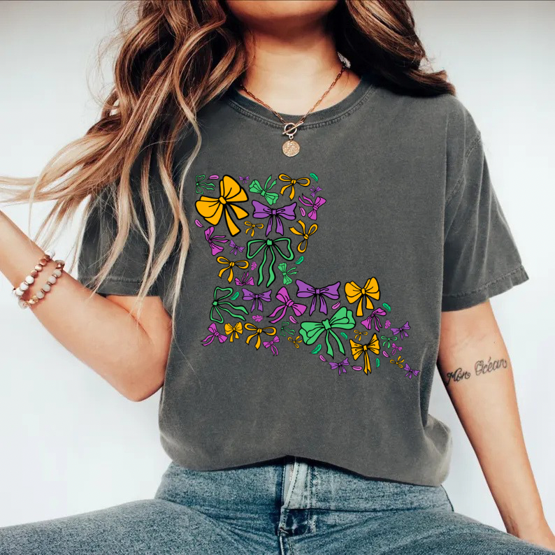 Louisiana Mardi Gras Bow shirt