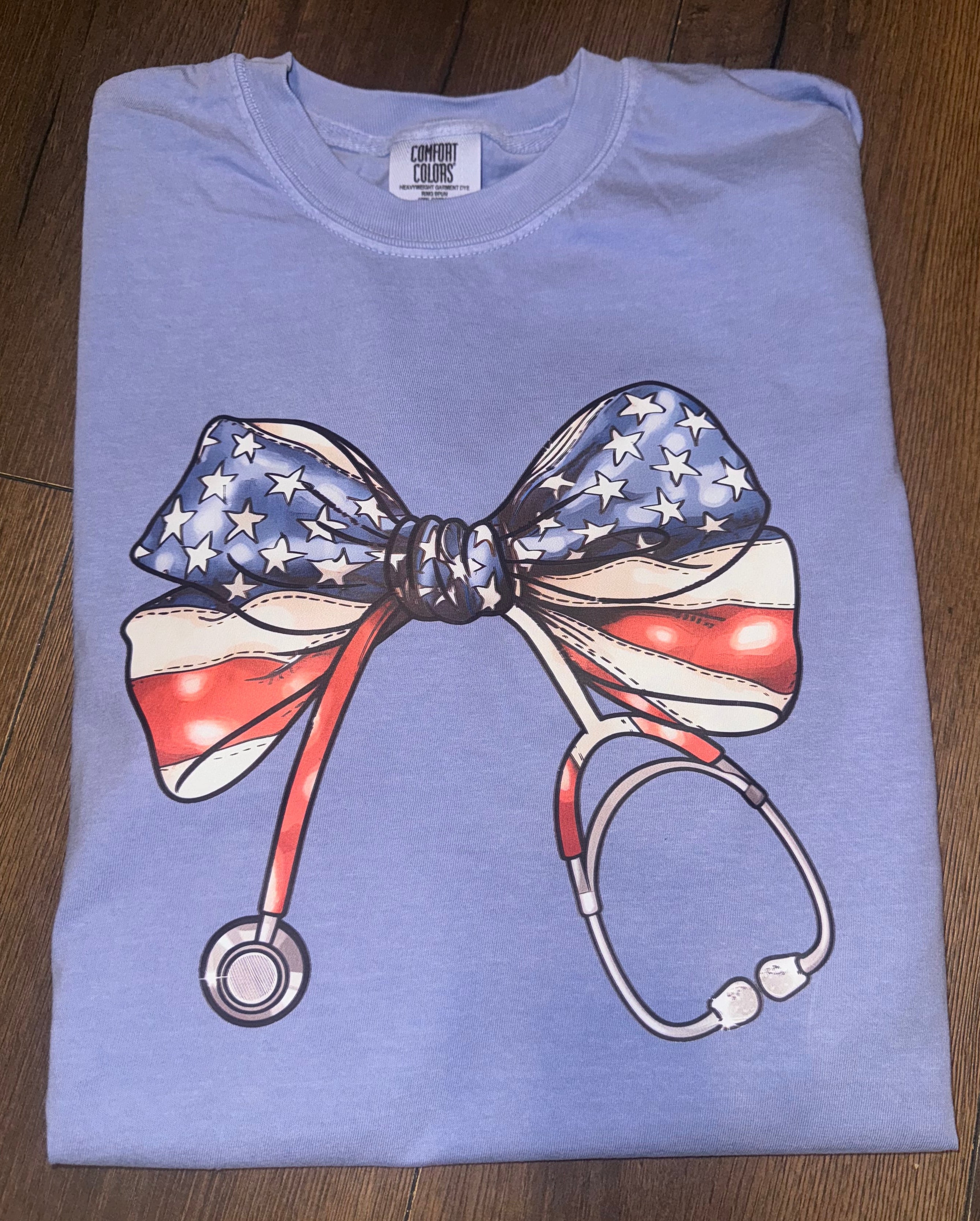 American Flag Stethoscope Tee